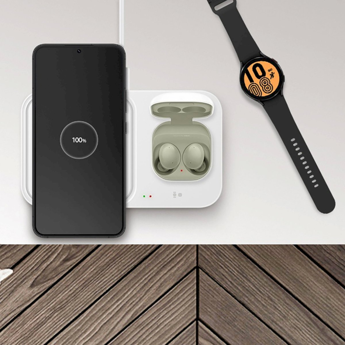 Samsung Wireless Duo EP-P5400BWEGEU indukcinis įkroviklis 15W – baltas 11