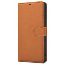 Samsung A165 A16 4G/A166 A16 5G atverčiamas dėklas Fancy Wallet rudas