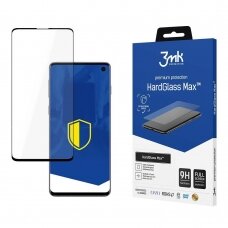Pilnai dengiantis apsauginis stiklas 3MK HardGlass Max FingerPrint Samsung Galaxy S10 juodais kraštais