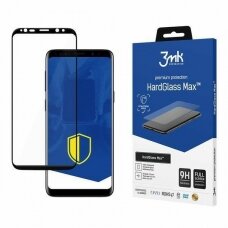 Pilnai dengiantis apsauginis stiklas 3MK HardGlass Max Samsung Galaxy S9 Plus juodais kraštais