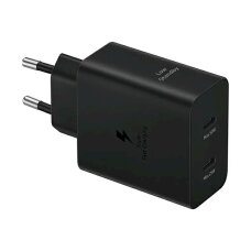 Samsung dvigubas tinklo įkroviklis Power Adapter Duo EP-T5020XBEGEU 2x USB-C 50W – juodas