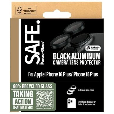 iPhone 16 / 16 Plus SAFE by PanzerGlass kameros apsauga black/black SAFE95890 2