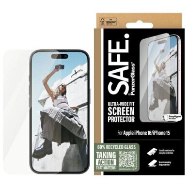 iPhone 16 6.1" SAFE by PanzerGlass Screen Protector Ultra-Wide Fit SAFE95875