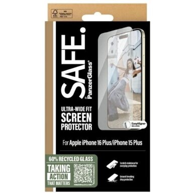 iPhone 16 Plus 6.7" SAFE by PanzerGlass Screen Protector Ultra-Wide Fit SAFE95877 3