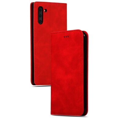 Samsung A576 A57 5G atverčiamas dėklas Business Style raudonas