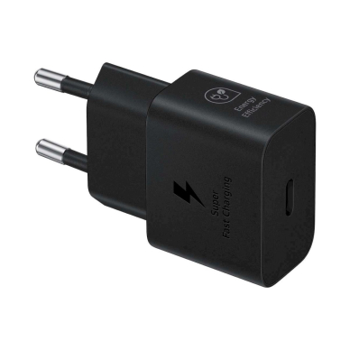 Samsung EP-T2510NBEGEU 25W SFC USB-C GaN wall Įkroviklis - Juodas Samsung EP-T2510NBEGEU 25W SFC USB-C GaN wall Įkroviklis - Juodas