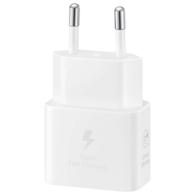Samsung EP-T2510XWEGEU 25W SFC GaN sieninis įkroviklis su USB-C kabeliu – baltas 2 Samsung EP-T2510XWEGEU 25W SFC GaN sieninis įkroviklis su USB-C kabeliu – baltas 2