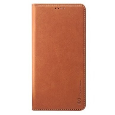 Samsung G990 S21 FE 5G atverčiamas dėklas HDD Magnetic Wallet Prestige rudas Samsung G990 S21 FE 5G atverčiamas dėklas HDD Magnetic Wallet Prestige rudas