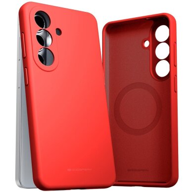 Samsung Galaxy A57 5G (A576) Mercury Pure MagSafe Silicon dėklas – raudonas