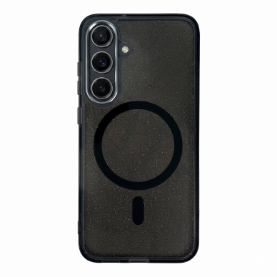 Samsung Galaxy S26 blizgantis MagSafe suderinamas dėklas – juodas