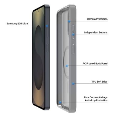 Samsung Galaxy S26 Ultra Dux Ducis Yind MagSafe dėklas – pilkas 1