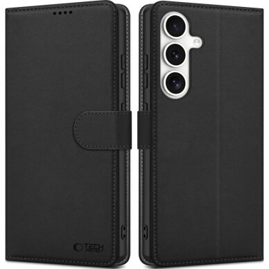 Samsung S731 S25 FE Tech-Protect Wallet dėklas – juodas