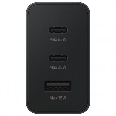 Įkroviklis Samsung 2x USB Type C / USB 65W Juodas (EP-T6530NBEGEU) 3