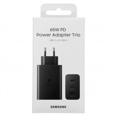 Įkroviklis Samsung 2x USB Type C / USB 65W Juodas (EP-T6530NBEGEU) 4