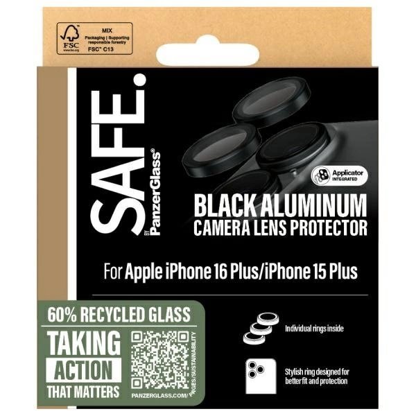 iPhone 16 / 16 Plus SAFE by PanzerGlass kameros apsauga black/black SAFE95890 2