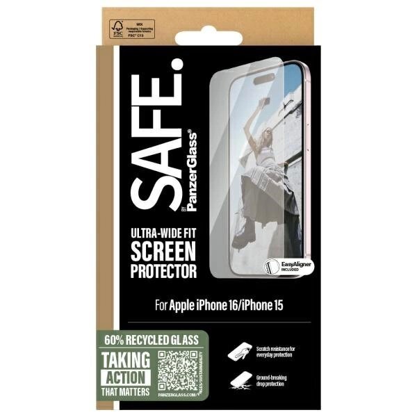 iPhone 16 6.1" SAFE by PanzerGlass Screen Protector Ultra-Wide Fit SAFE95875 3