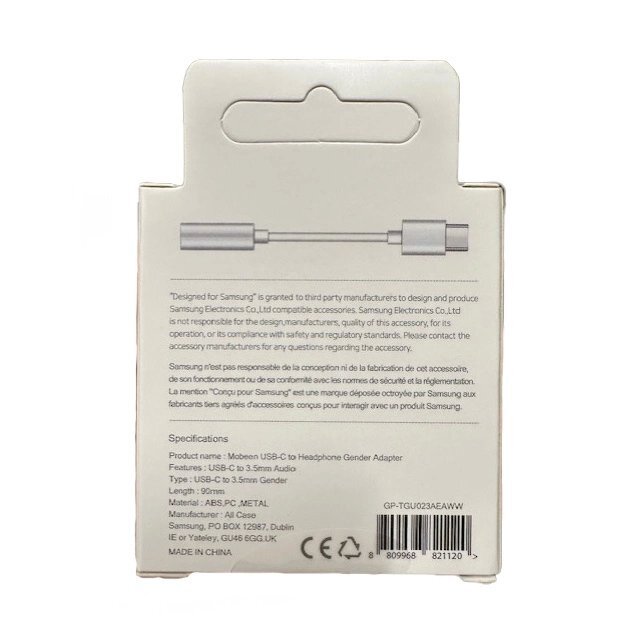 Samsung GP-TGU023AE DAC USB-C to 3.5mm mini jack adapter - white 2 Samsung GP-TGU023AE DAC USB-C to 3.5mm mini jack adapter - white 2