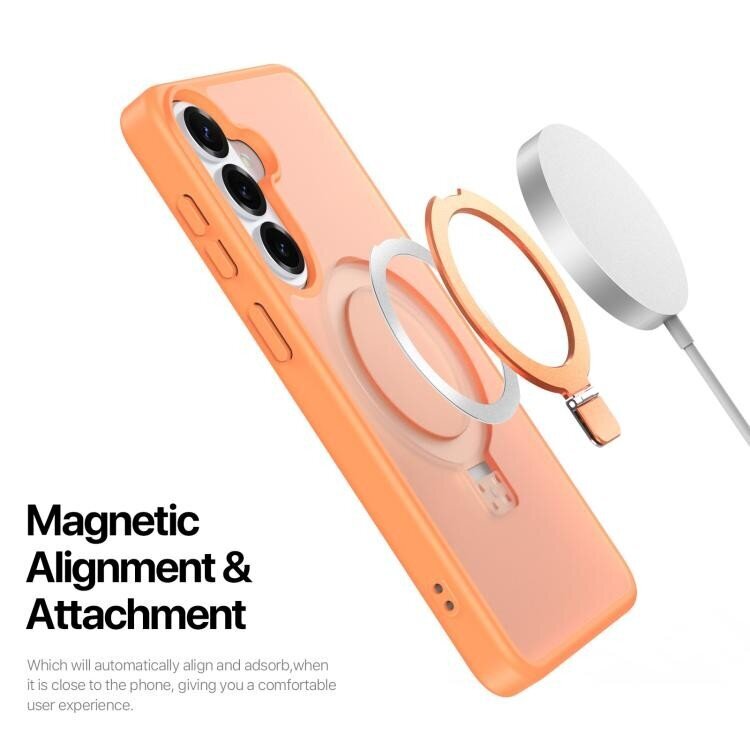 Samsung Galaxy S26 Plus (S947) Dux Ducis Yind Magnetic Stand dėklas – oranžinis 2