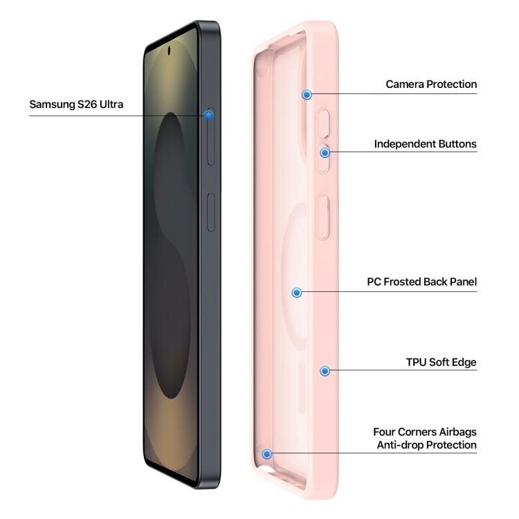 Samsung Galaxy S26 Ultra Dux Ducis Yind MagSafe dėklas – rožinis 1