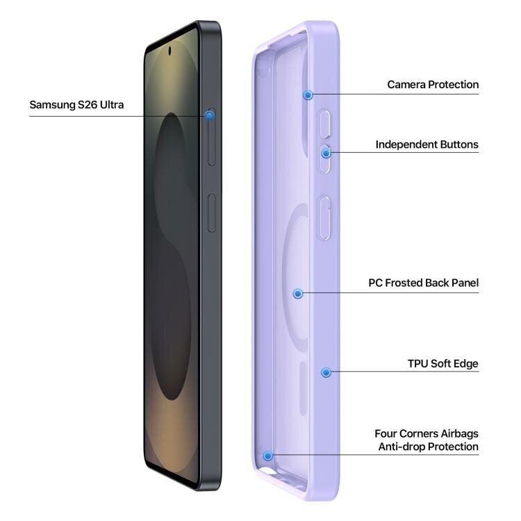 Samsung Galaxy S26 Ultra Dux Ducis Yind MagSafe dėklas – violetinis 1 Samsung Galaxy S26 Ultra Dux Ducis Yind MagSafe dėklas – violetinis 1
