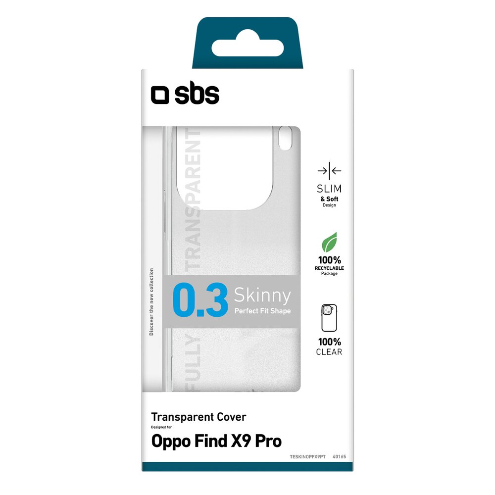 Oppo Find X9 Pro SBS Skinny Cover dėklas – skaidrus 1 Oppo Find X9 Pro SBS Skinny Cover dėklas – skaidrus 1