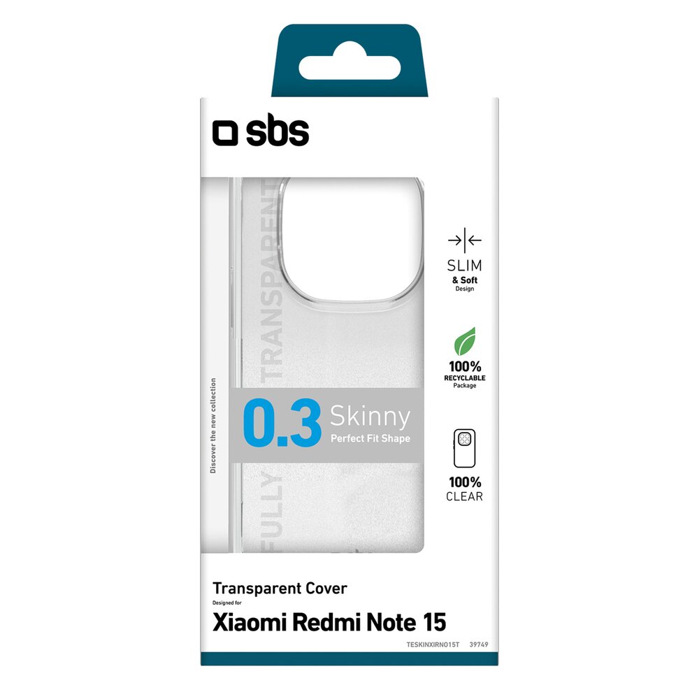 Xiaomi Redmi Note 15 SBS Skinny Cover dėklas – skaidrus 1