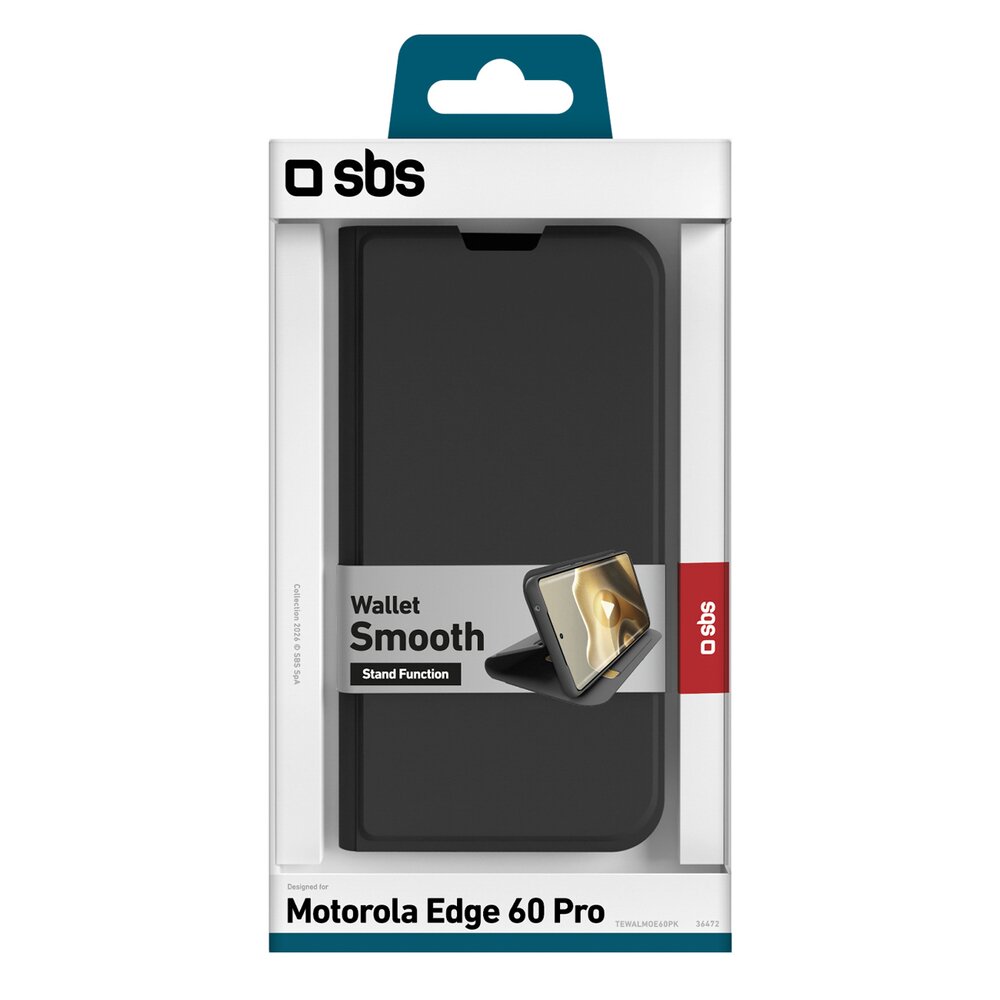 Motorola Edge 60 Pro SBS Wallet Smooth dėklas su atvartu – juodas 1 Motorola Edge 60 Pro SBS Wallet Smooth dėklas su atvartu – juodas 1