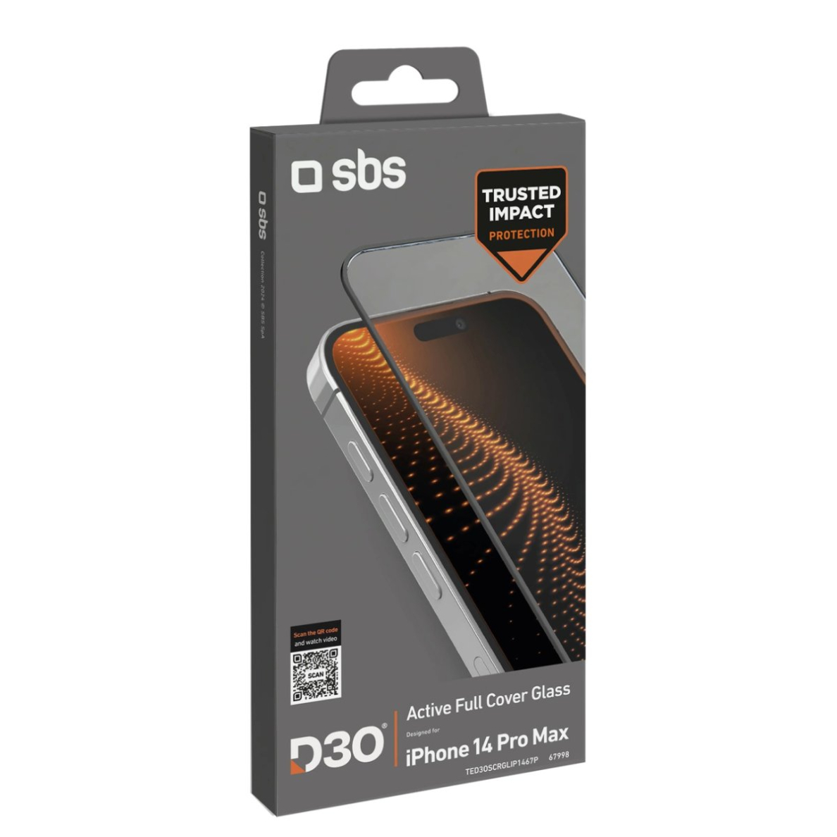 SBS D3O stiklas su rėmeliu iPhone 14 Pro Max 3