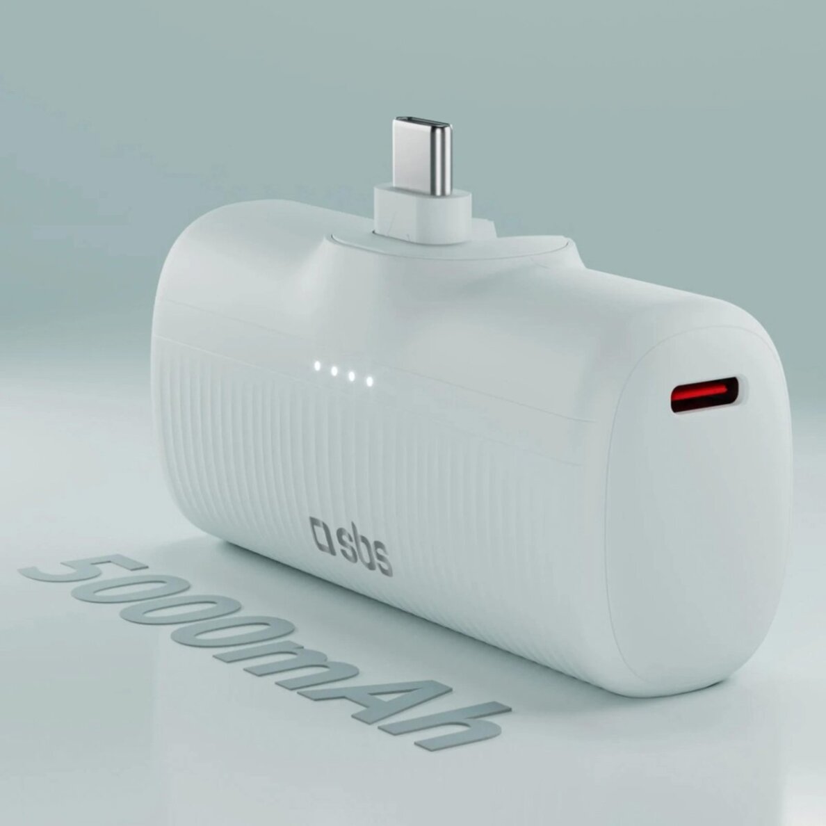 Išorinė baterija SBS EcoPower 5000 mAh 10W su integruotu USB-C jungtimi – pilka 2