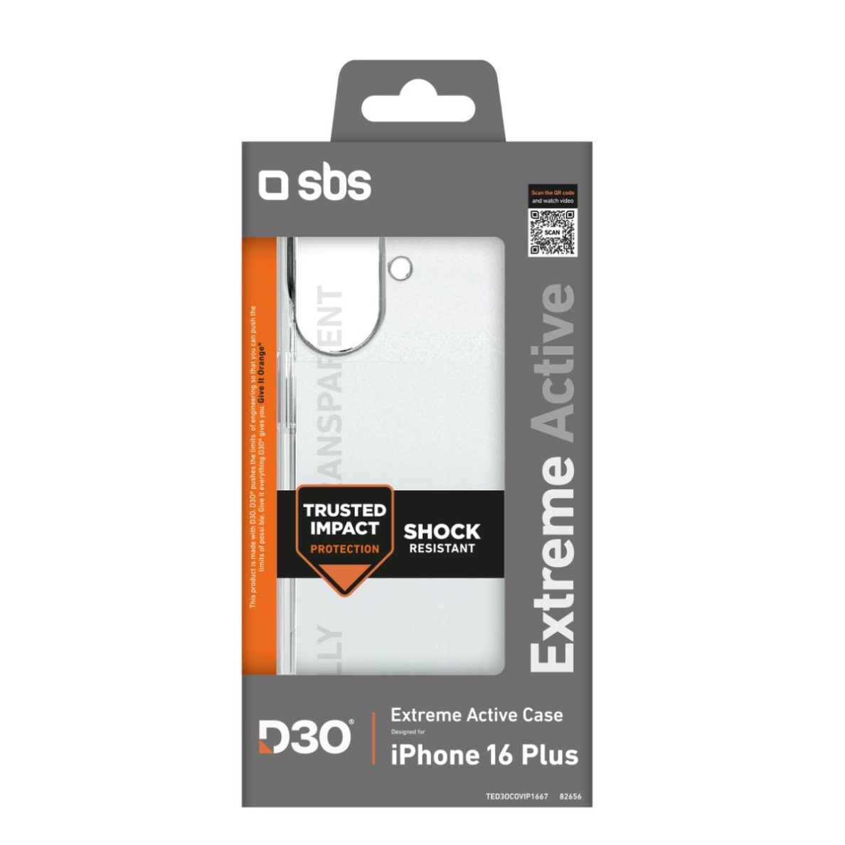 SBS Extreme Active D3O Dėklas iPhone 16 Plus - Skaidrus 1 SBS Extreme Active D3O Dėklas iPhone 16 Plus - Skaidrus 1