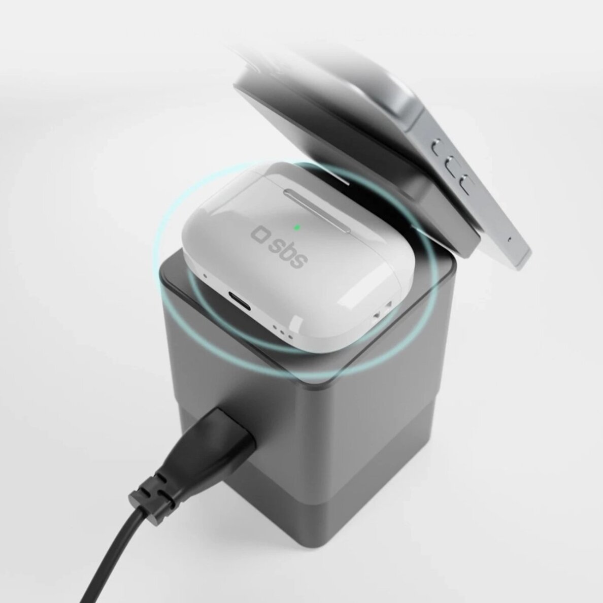 Įkrovimo stotelė SBS Power Dock 6-in-1 su MagSafe, stovu ir USB-C laidais 65W – juoda 3 Įkrovimo stotelė SBS Power Dock 6-in-1 su MagSafe, stovu ir USB-C laidais 65W – juoda 3