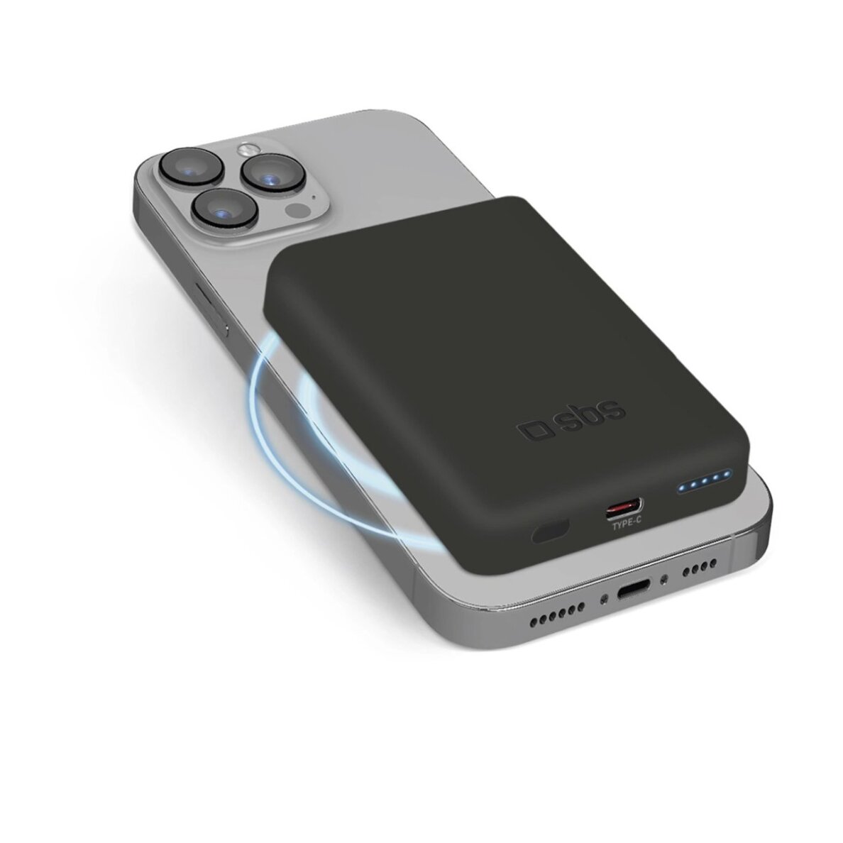 Belaidė išorinė baterija SBS TEBB5000MAG1CK 5000 mAh USB-C, suderinama su MagSafe – juoda