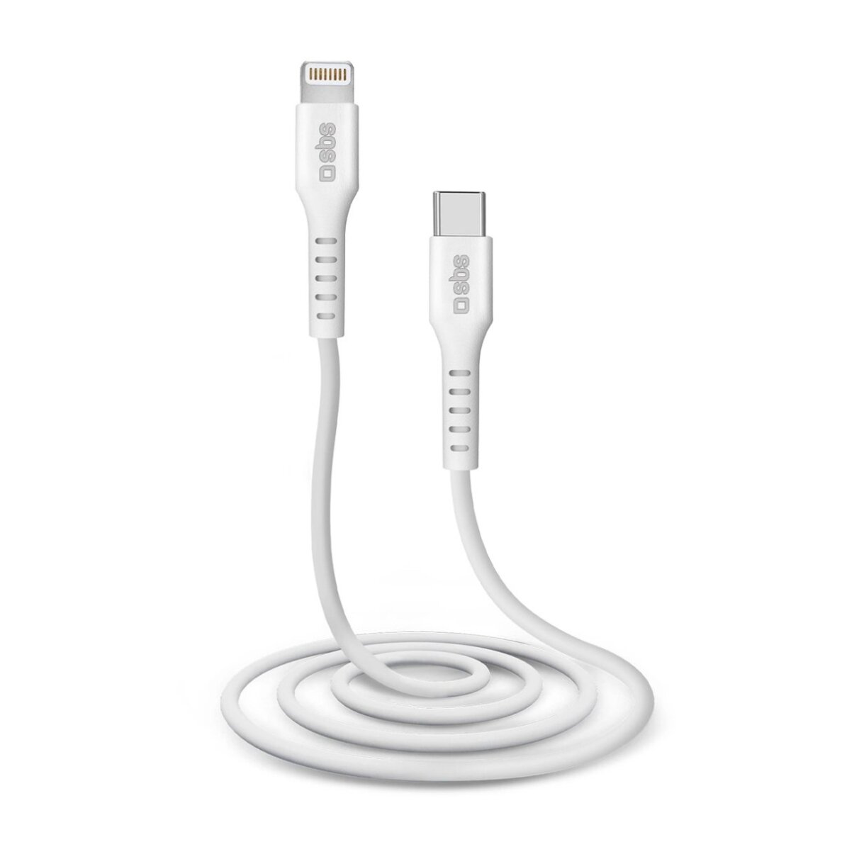 Krovimo kabelis SBS TECABLELIGTC1W USB-C - Lightning MFi sertifikuotas 1m – baltas 1