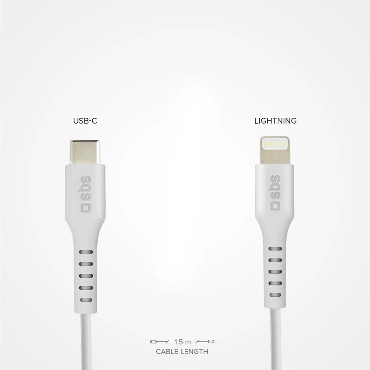 Krovimo kabelis SBS TECABLELIGTC1W USB-C - Lightning MFi sertifikuotas 1m – baltas 4