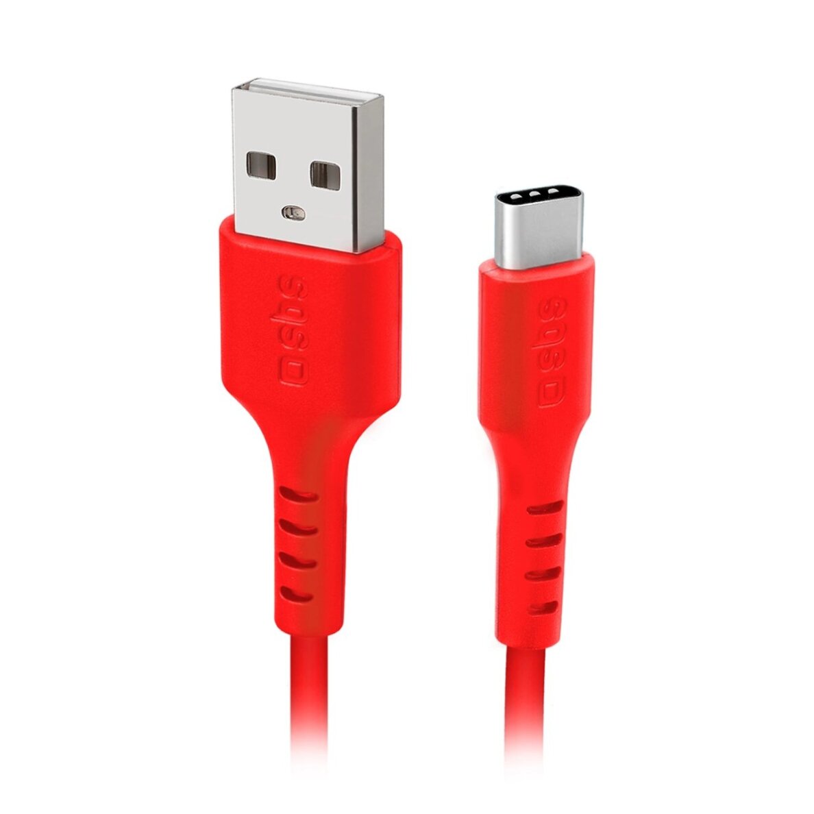 Krovimo kabelis SBS TECABLEMICROC15R USB-A - USB-C 1.5m – raudonas