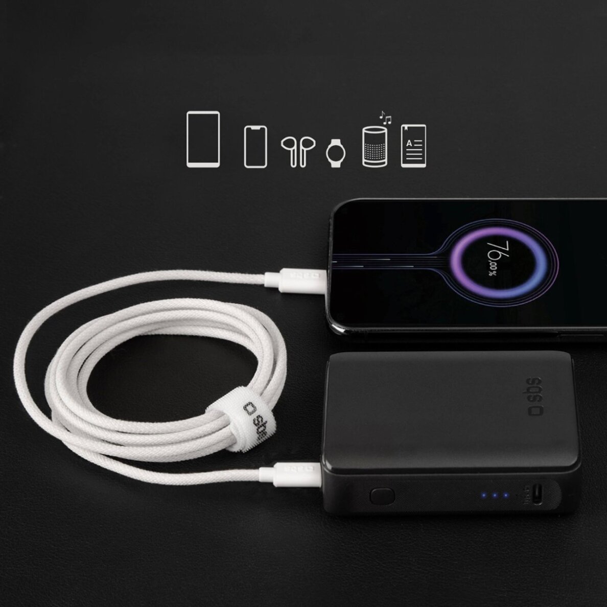 Krovimo kabelis SBS TECABLETISSUETCCG USB-C - USB-C 1.5m 60W pintas – pilkas 2 Krovimo kabelis SBS TECABLETISSUETCCG USB-C - USB-C 1.5m 60W pintas – pilkas 2