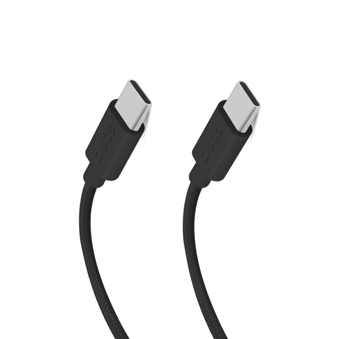 Krovimo kabelis SBS TECABLETISSUETCK USB-C - USB-C 1.5m 60W pintas – juodas