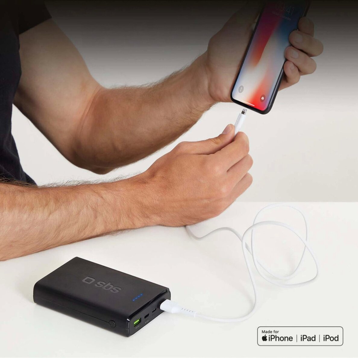 Krovimo kabelis SBS TECABLEUSBIP589W USB-A - Lightning – baltas 5 Krovimo kabelis SBS TECABLEUSBIP589W USB-A - Lightning – baltas 5