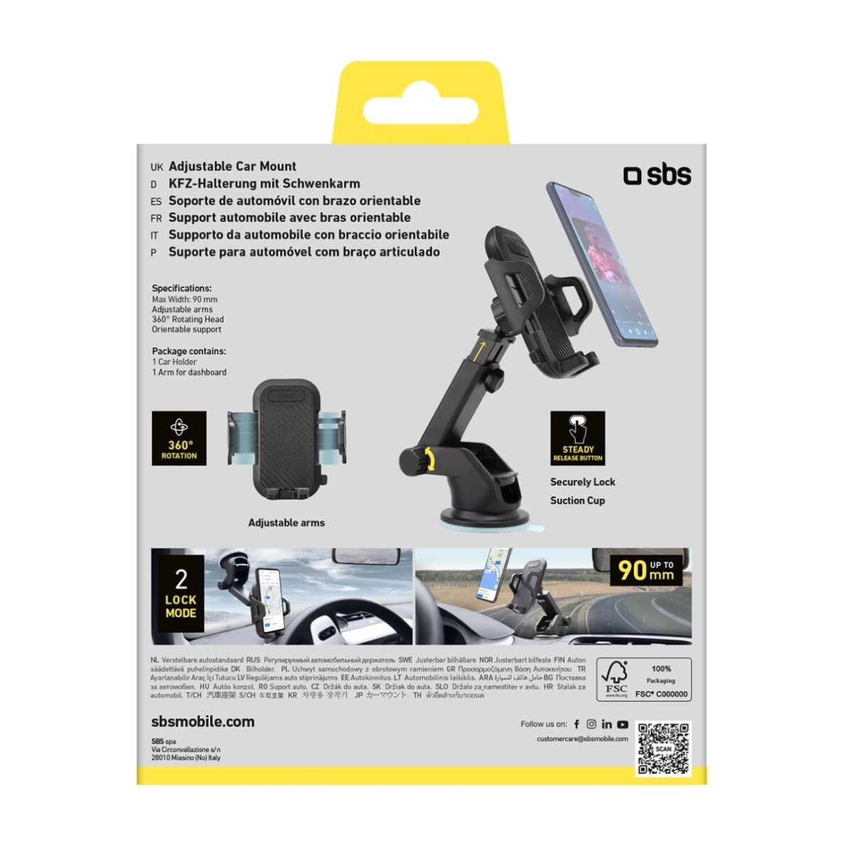 Telefono laikiklis SBS TEHWSUPWIND teleskopinis su siurbtuku – juodas 3 Telefono laikiklis SBS TEHWSUPWIND teleskopinis su siurbtuku – juodas 3