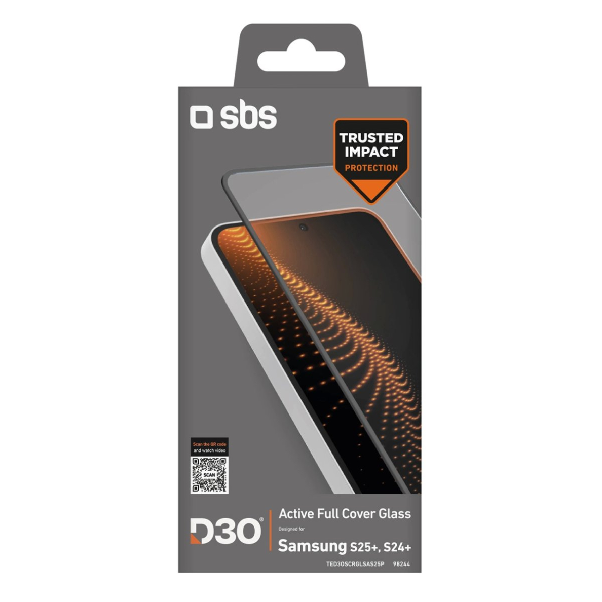 SBS grūdintas stiklas su D3O rėmeliu skirtas Samsung Galaxy S25+ / S24+ 2