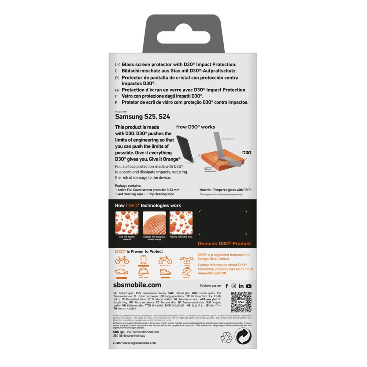 SBS grūdintas stiklas su D3O rėmeliu skirtas Samsung Galaxy S25+ / S24+ 3