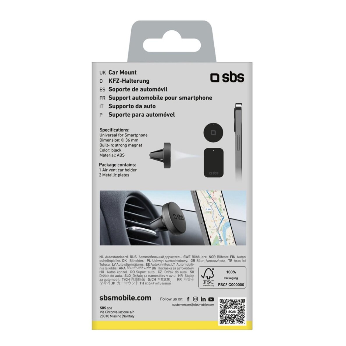 Telefono laikiklis SBS TESUPPUNIVAIRMAG, suderinamas su MagSafe, vėdinimo angai – juodas 1