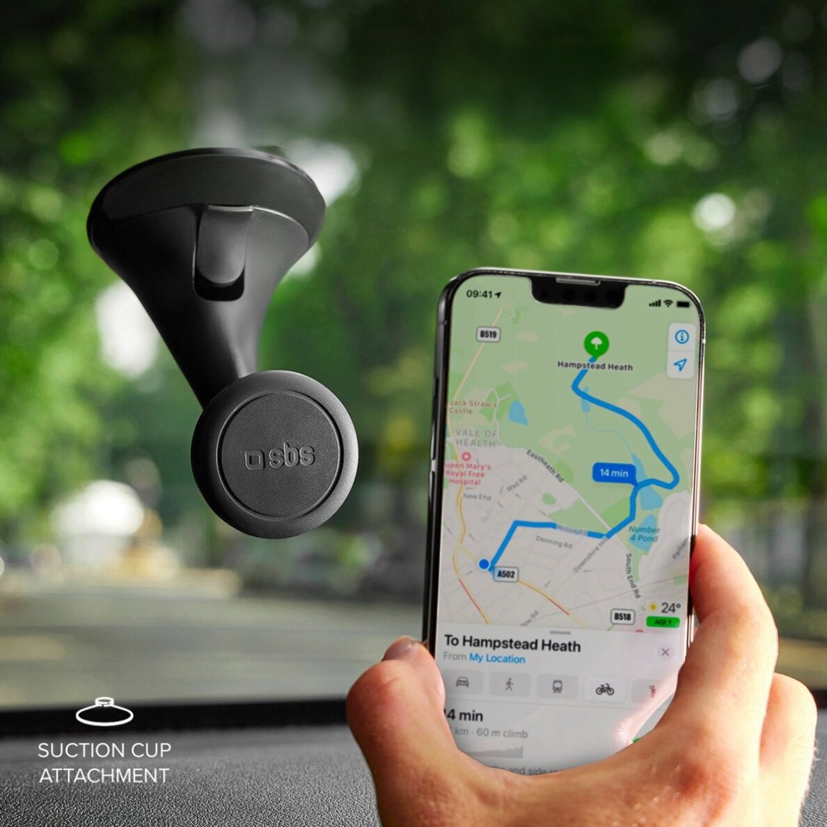 Telefono laikiklis SBS TESUPPWINDWIDEK, suderinamas su MagSafe, prietaisų skydeliui ir stiklui – juodas 4 Telefono laikiklis SBS TESUPPWINDWIDEK, suderinamas su MagSafe, prietaisų skydeliui ir stiklui – juodas 4