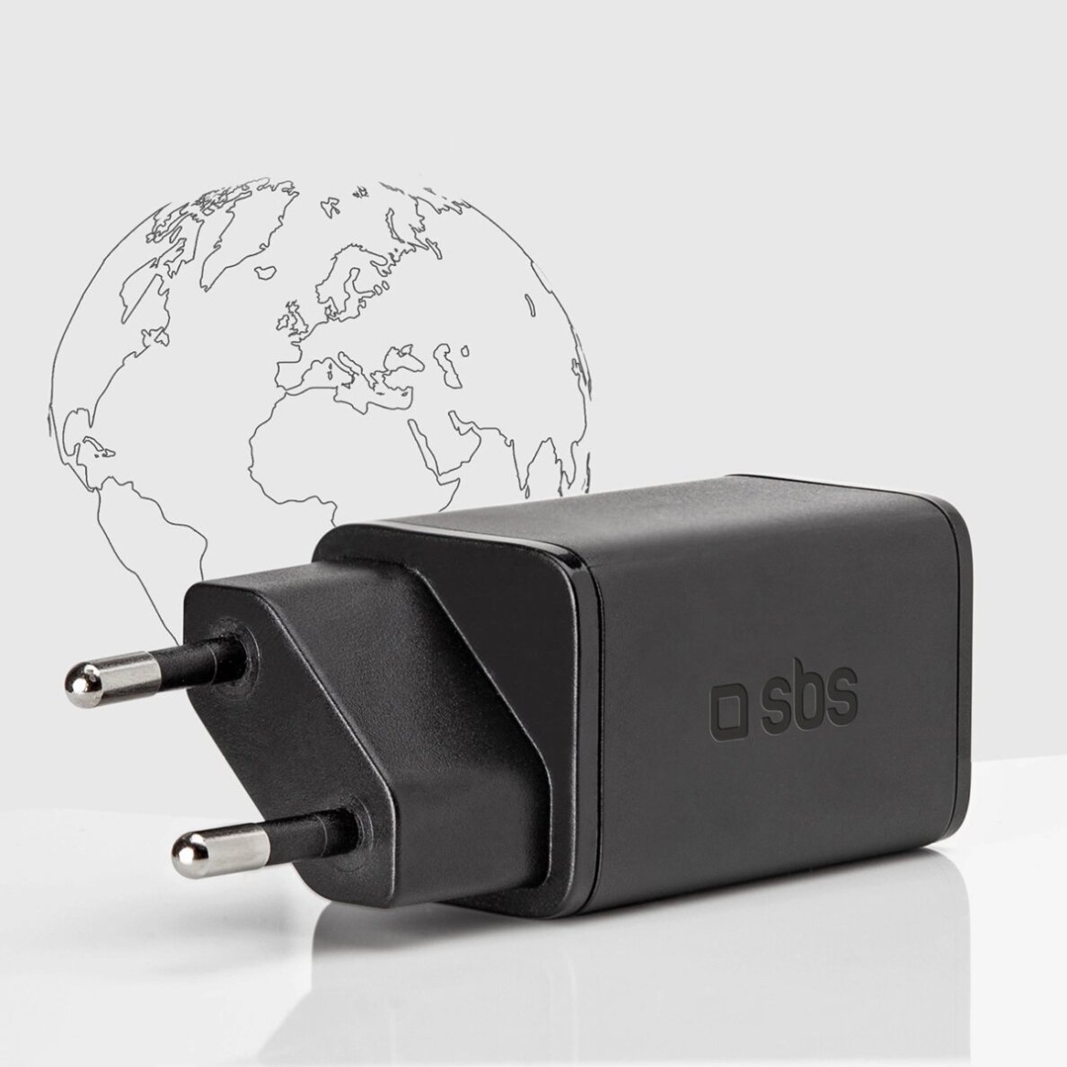 Sieninis įkroviklis SBS TETRGAN1C45W 45W GaN USB-C su Power Delivery – juodas 4 Sieninis įkroviklis SBS TETRGAN1C45W 45W GaN USB-C su Power Delivery – juodas 4
