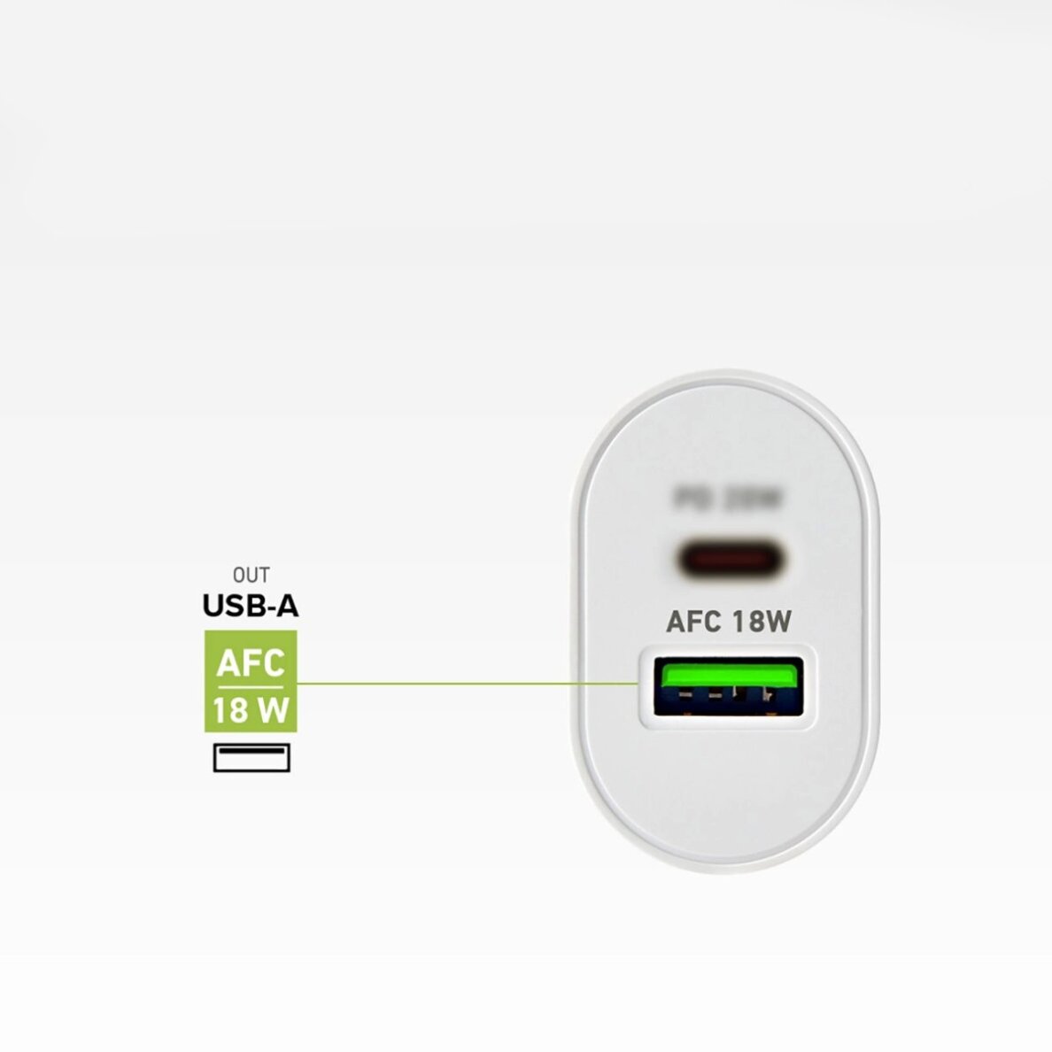 Sieninis įkroviklis SBS TETRPD20W 20W USB-A / USB-C su Power Delivery – baltas 10