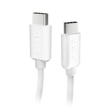 Krovimo kabelis SBS TECABLETISSUETCCG USB-C - USB-C 1.5m 60W pintas – pilkas