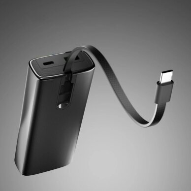 Išorinė baterija SBS 10000mAh PD 20W su LCD ekranu ir integruotu USB-C laidu – pilka 4 Išorinė baterija SBS 10000mAh PD 20W su LCD ekranu ir integruotu USB-C laidu – pilka 4