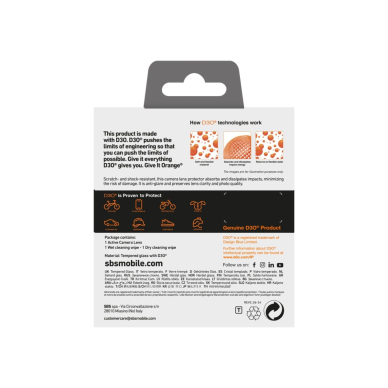 iPhone 16 / 16 Plus SBS Active D3O grūdinto stiklo kameros objektyvų apsauga 2 iPhone 16 / 16 Plus SBS Active D3O grūdinto stiklo kameros objektyvų apsauga 2