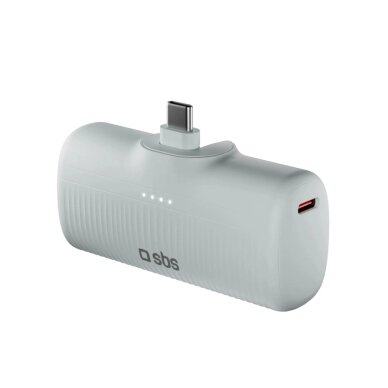 Išorinė baterija SBS EcoPower 5000 mAh 10W su integruotu USB-C jungtimi – pilka Išorinė baterija SBS EcoPower 5000 mAh 10W su integruotu USB-C jungtimi – pilka