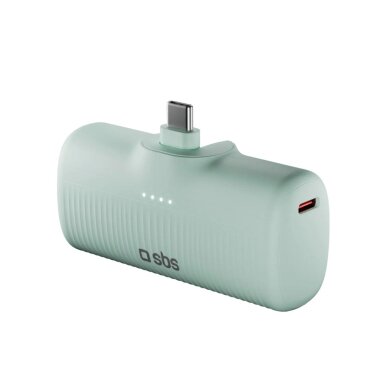 Išorinė baterija SBS EcoPower 5000 mAh 10W su integruotu USB-C jungtimi – žalia Išorinė baterija SBS EcoPower 5000 mAh 10W su integruotu USB-C jungtimi – žalia